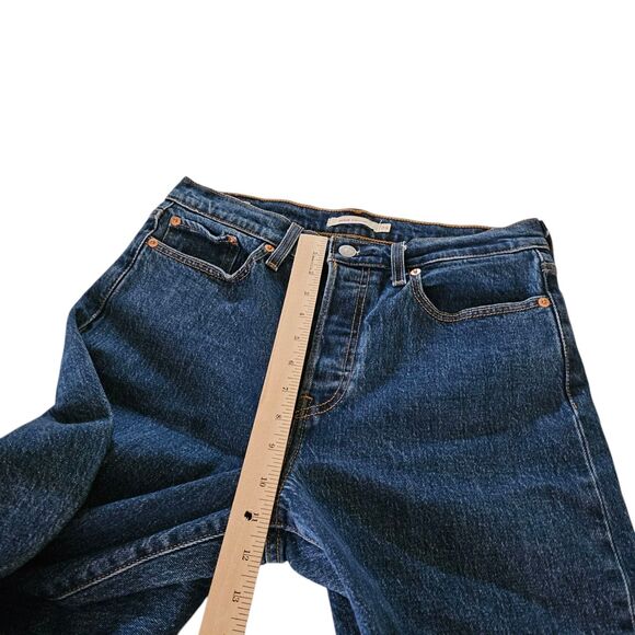 Levi's Premium Jeans Womens 29 Blue Wedgie Straight High Rise Button Fly Raw Hem - Picture 8 of 10